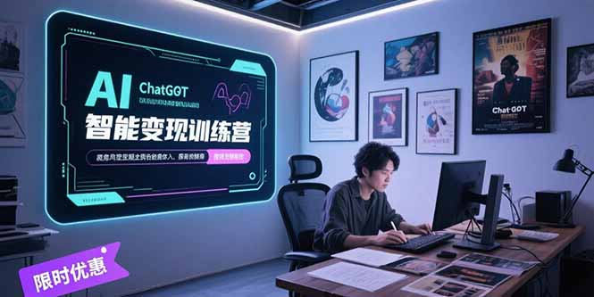AI智能变现训练营，ChatGPT写作变现，电影解说制作，图文带货方法论网赚库-项目库-轻创网-中创网-福缘网-冒泡网-资源之家-AI光年冉冉网赚资源