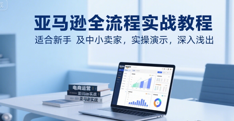 亚马逊全流程实战教程，适合新手及中小卖家，实操演示，深入浅出网赚库-项目库-轻创网-中创网-福缘网-冒泡网-资源之家-AI光年冉冉网赚资源