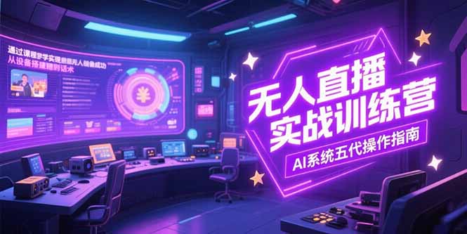 无人直播实操训练营，从设备搭建到话术，AI系统五代操作指南(7月更新网赚库-项目库-轻创网-中创网-福缘网-冒泡网-资源之家-AI光年冉冉网赚资源
