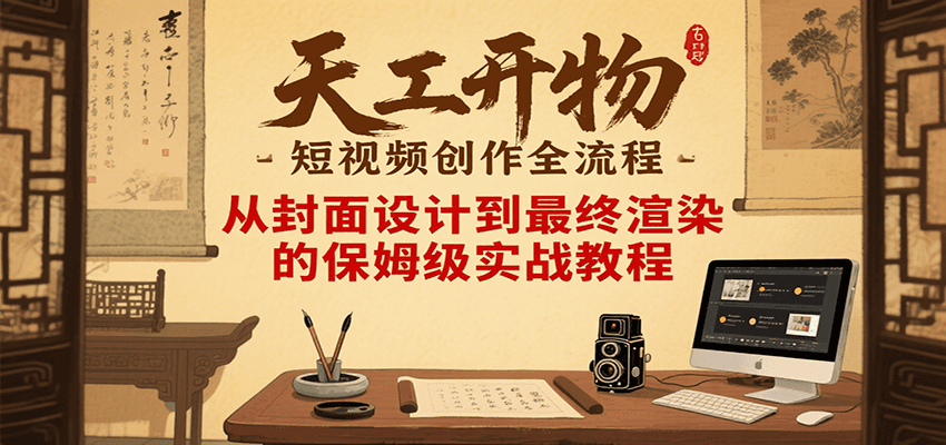 天工开物短视频创作全流程，从封面设计到最终渲染的保姆级实战教程网赚库-项目库-轻创网-中创网-福缘网-冒泡网-资源之家-AI光年冉冉网赚资源