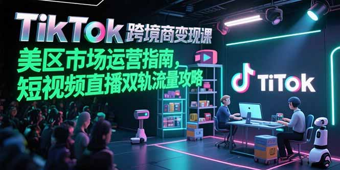TikTok跨境电商变现课，美区市场运营指南，短视频直播双轨流量攻略网赚库-项目库-轻创网-中创网-福缘网-冒泡网-资源之家-AI光年冉冉网赚资源