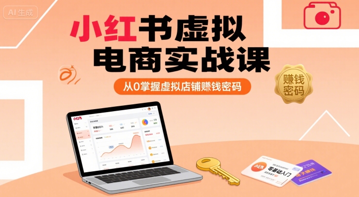 小红书虚拟电商实战课，从0掌握虚拟店铺賺钱密码(更新)网赚库-项目库-轻创网-中创网-福缘网-冒泡网-资源之家-AI光年冉冉网赚资源