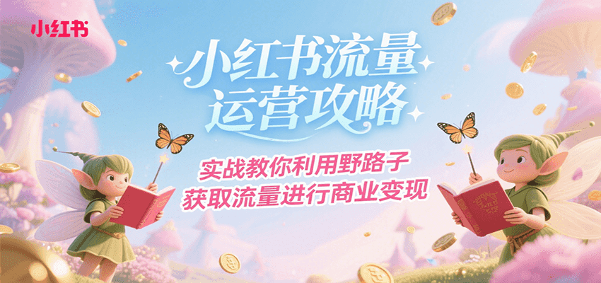 小红书流量运营攻略，实战教你利用野路子获取流量进行商业变现网赚库-项目库-轻创网-中创网-福缘网-冒泡网-资源之家-AI光年冉冉网赚资源