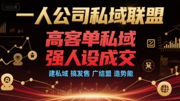 一人公司私域联盟，高客单私域，强人设成交，建私域 搞发售 广结盟 造势能网赚库-项目库-轻创网-中创网-福缘网-冒泡网-资源之家-AI光年冉冉网赚资源