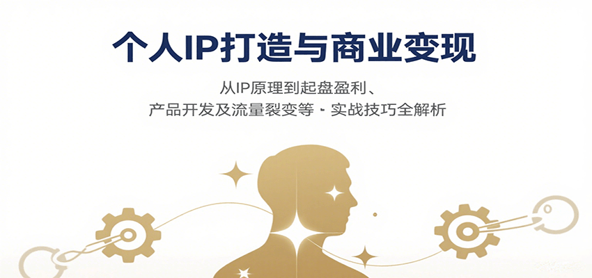 个人IP打造与商业变现，从IP原理到起盘盈利、产品开发及流量裂变等实战技巧全解析网赚库-项目库-轻创网-中创网-福缘网-冒泡网-资源之家-AI光年冉冉网赚资源