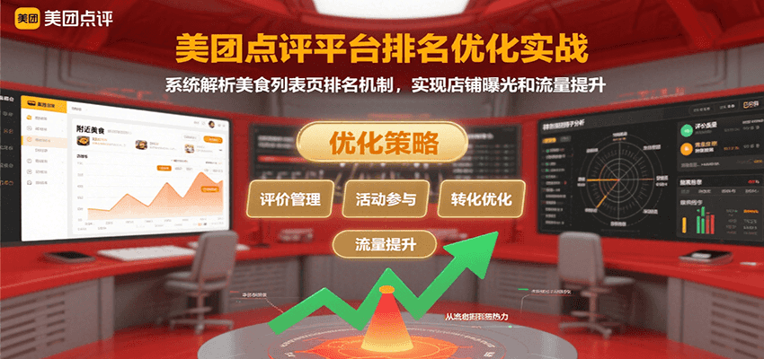 美团点评平台排名优化实战，系统解析美食列表页排名机制，实现店铺曝光和流量提升网赚库-项目库-轻创网-中创网-福缘网-冒泡网-资源之家-AI光年冉冉网赚资源