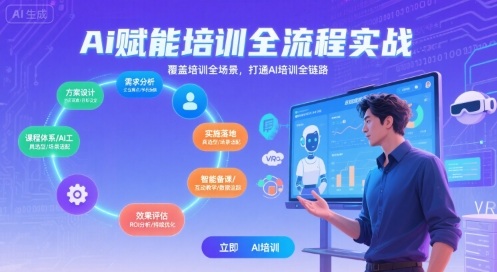 AI赋能培训全流程实站，覆盖培训全场景，打通 Al培训全链路网赚库-项目库-轻创网-中创网-福缘网-冒泡网-资源之家-AI光年冉冉网赚资源