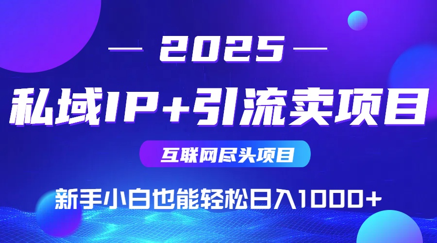 2025网创尽头项目，私域IP+引流，新手小白也能在家日入1000+网赚库-项目库-轻创网-中创网-福缘网-冒泡网-资源之家-AI光年冉冉网赚资源
