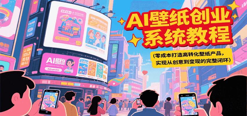 AI壁纸创业系统教程，零成本打造高转化壁纸产品，实现从创意到变现的完整闭环网赚库-项目库-轻创网-中创网-福缘网-冒泡网-资源之家-AI光年冉冉网赚资源