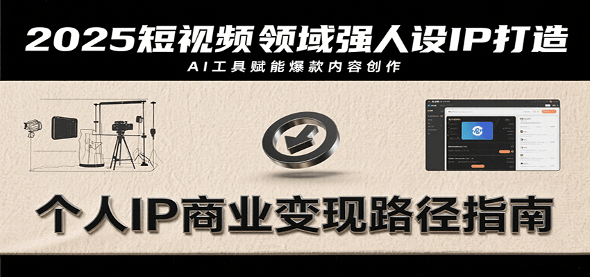 2025短视频领域强人设IP打造，结合爆款案例与AI工具应用，从个人出镜到商业成交转化网赚库-项目库-轻创网-中创网-福缘网-冒泡网-资源之家-AI光年冉冉网赚资源