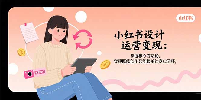 小红书设计运营变现：掌握核心方法论，实现既能创作又能接单的商业闭环网赚库-项目库-轻创网-中创网-福缘网-冒泡网-资源之家-AI光年冉冉网赚资源