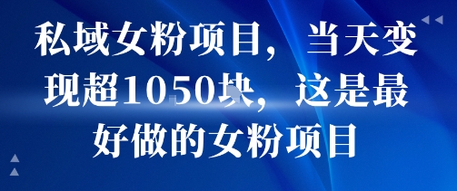 私域女粉项目，当天变现超1k，这是最好做的女粉项目，可放大操作网赚库-项目库-轻创网-中创网-福缘网-冒泡网-资源之家-AI光年冉冉网赚资源
