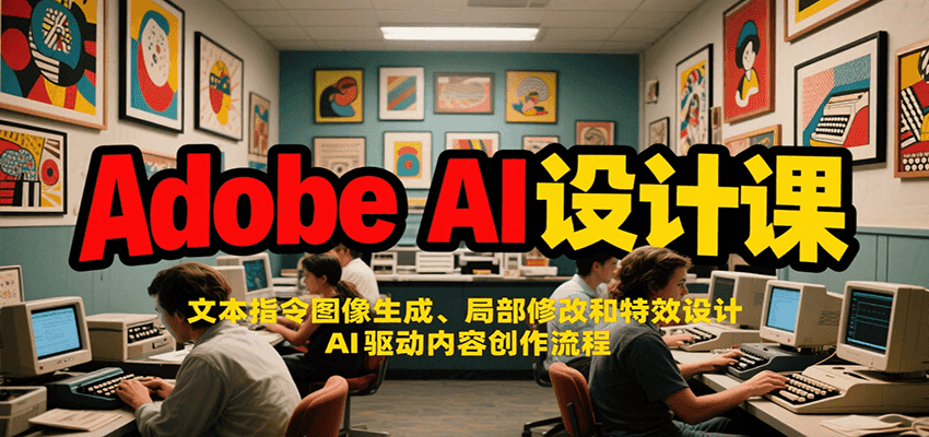Adobe AI设计课：文本指令图像生成、局部修改和特效设计，AI驱动内容创作流程网赚库-项目库-轻创网-中创网-福缘网-冒泡网-资源之家-AI光年冉冉网赚资源