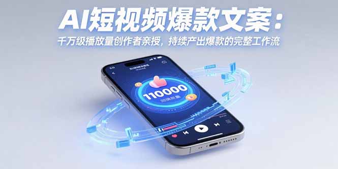 AI短视频爆款文案：千万级播放量创作者亲授，持续产出爆款的完整工作流网赚库-项目库-轻创网-中创网-福缘网-冒泡网-资源之家-AI光年冉冉网赚资源