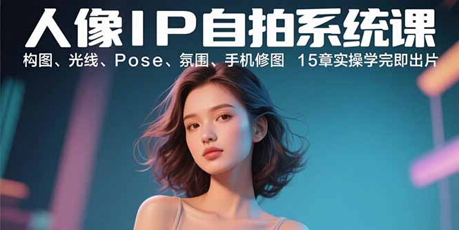 人像IP自拍系统课：构图、光线、Pose、氛围、手机修图 15章实操学完即出片网赚库-项目库-轻创网-中创网-福缘网-冒泡网-资源之家-AI光年冉冉网赚资源